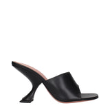 Amina Muaddi Sandales à Talons Aiguilles en Cuir Noir