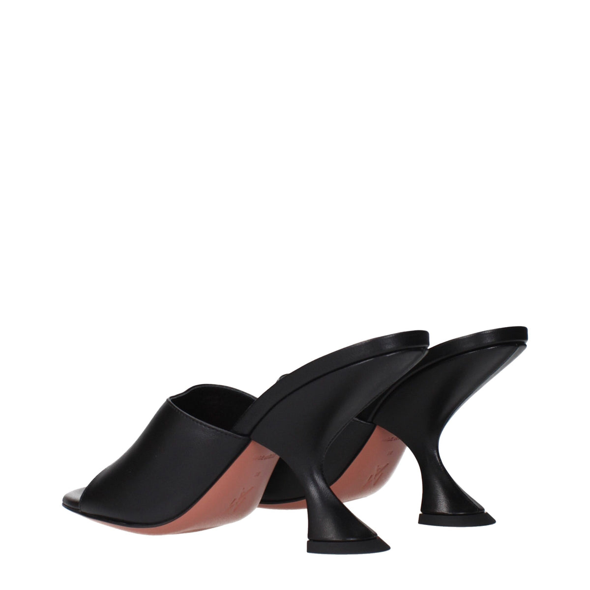 Amina Muaddi Sandales à Talons Aiguilles en Cuir Noir