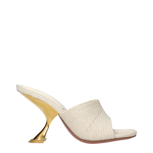 Sandales-nu-pieds en tissu beige Amina Muaddi
