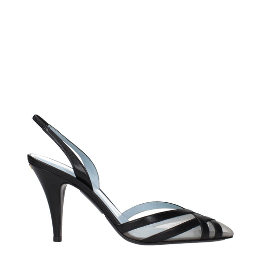 Escarpins à talons hauts en cuir noir Valentino Garavani
