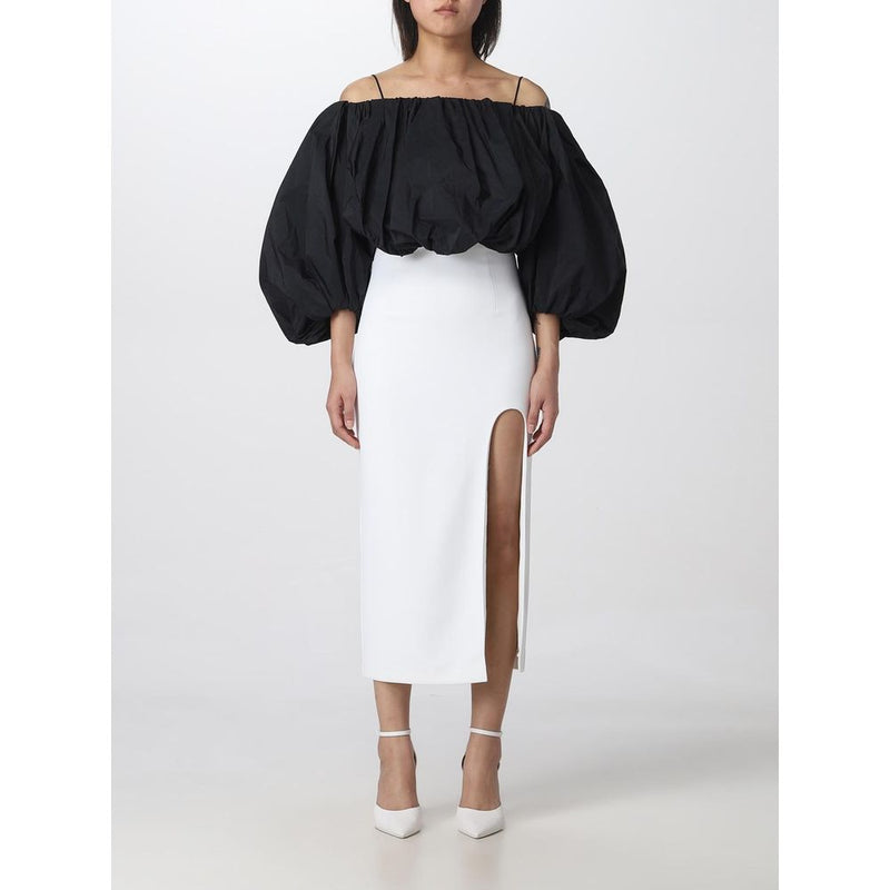 PINKO White Polyester Dress with Stylish Thigh Slit