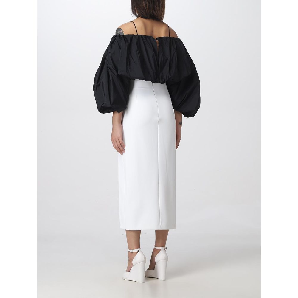 PINKO White Polyester Dress with Stylish Thigh Slit