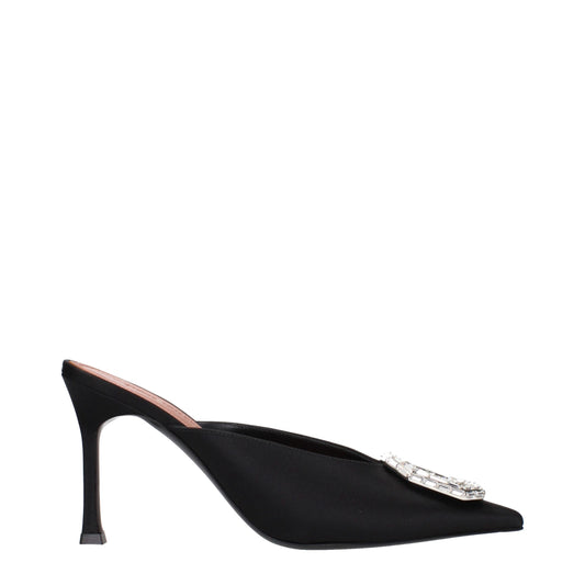 Escarpins à talons hauts en satin noir Amina Muaddi