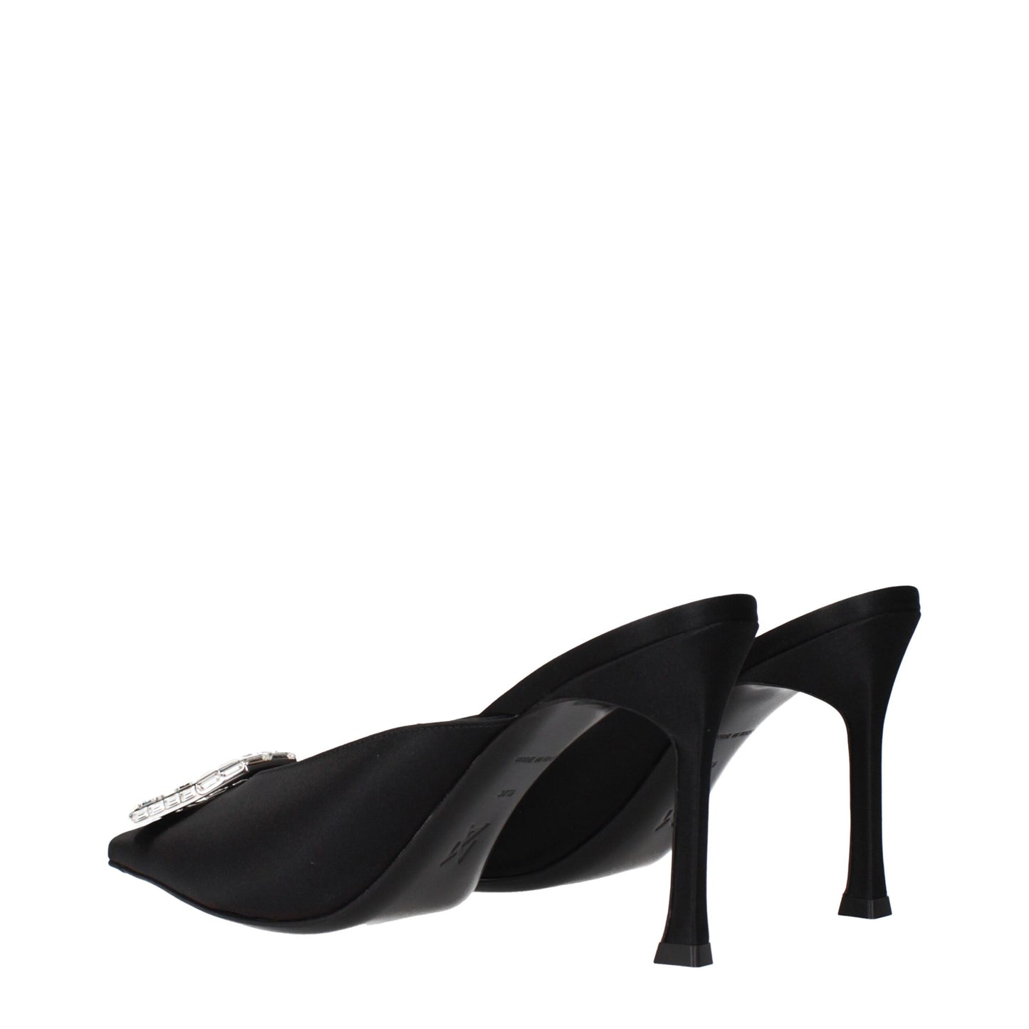 Escarpins à talons hauts en satin noir Amina Muaddi