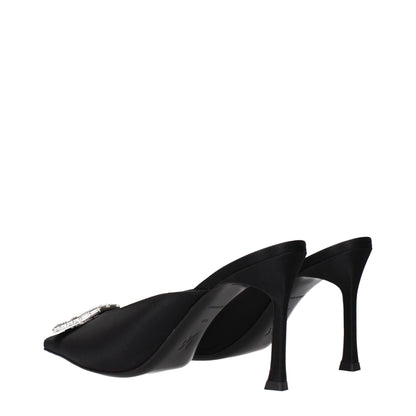 Escarpins à talons hauts en satin noir Amina Muaddi