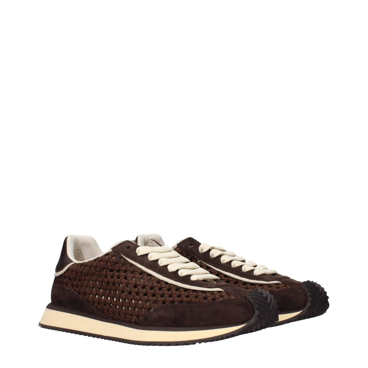 Baskets basses en tissu marron de Dolce &amp; Gabbana