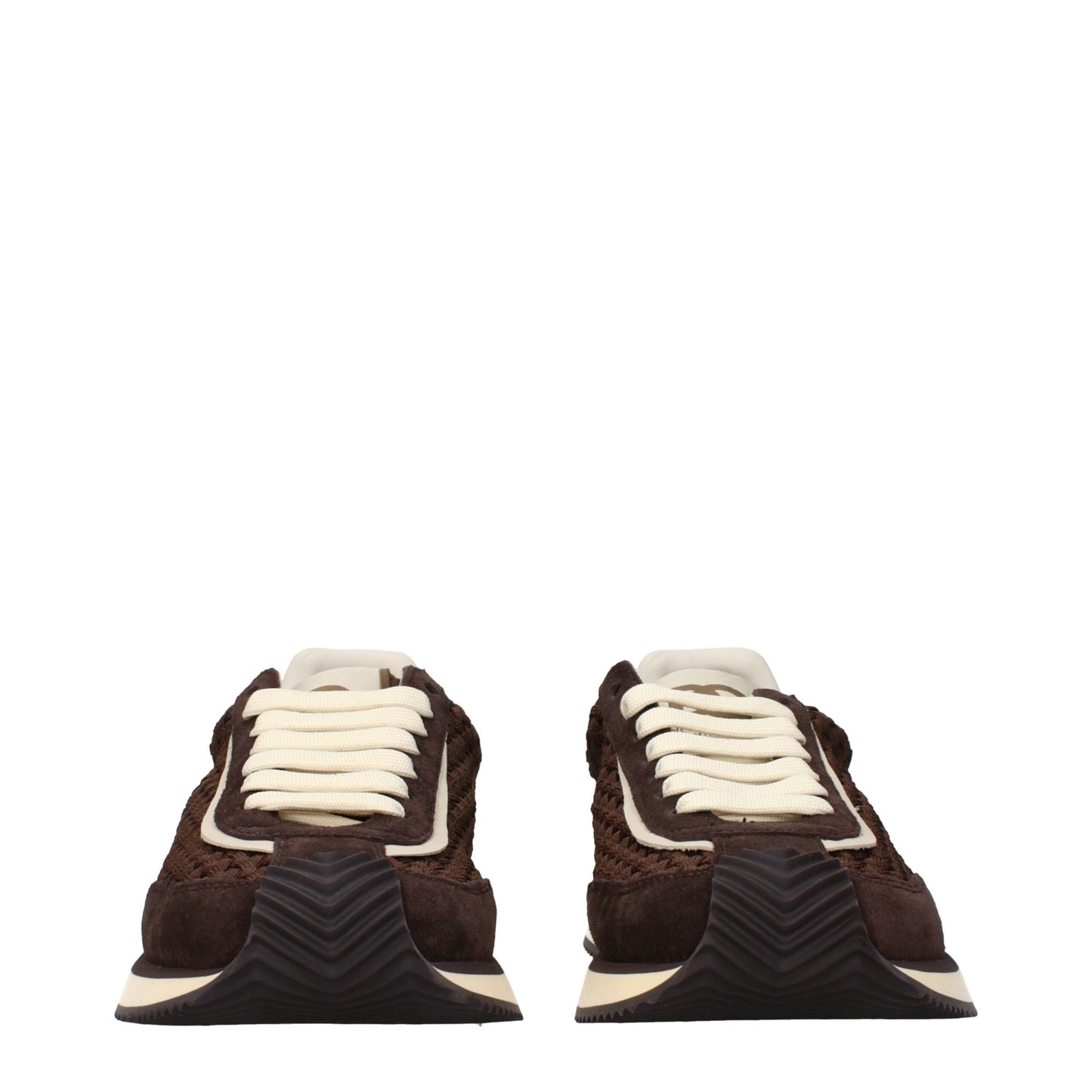 Baskets basses en tissu marron de Dolce &amp; Gabbana