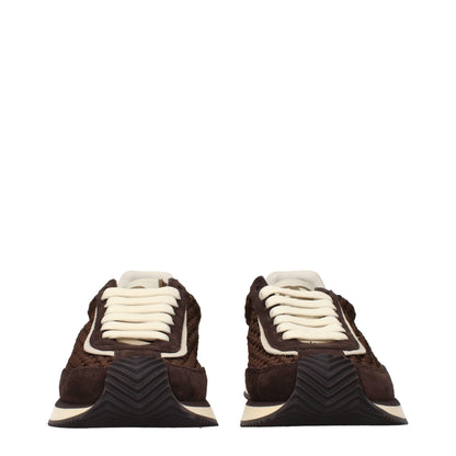 Baskets basses en tissu marron de Dolce &amp; Gabbana