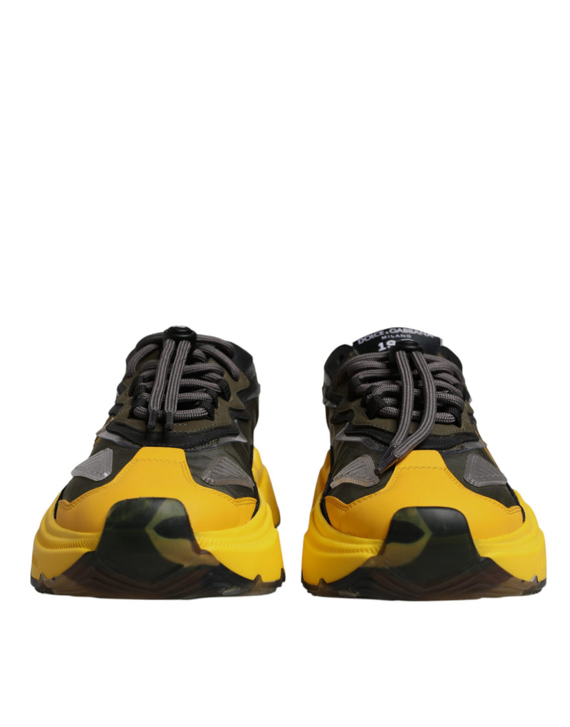Dolce & Gabbana Black Yellow Daymaster Low Top Sneakers