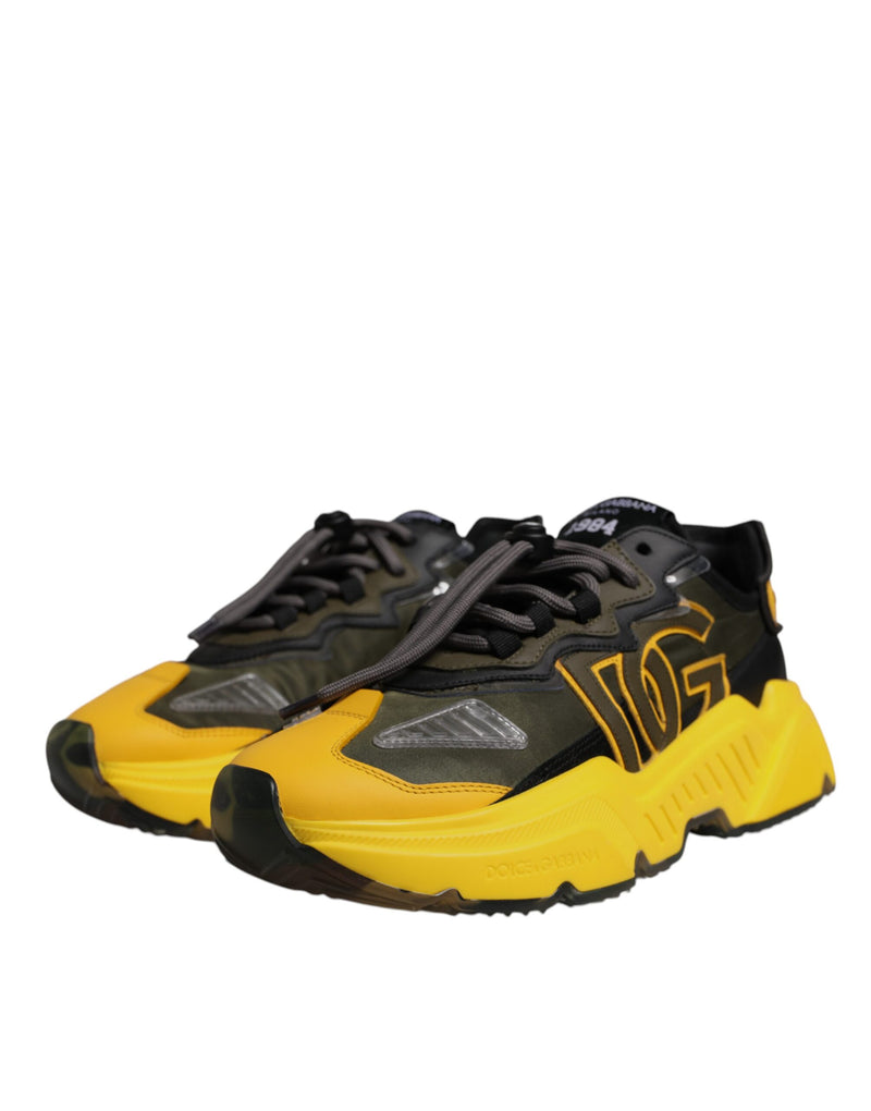 Dolce & Gabbana Black Yellow Daymaster Low Top Sneakers