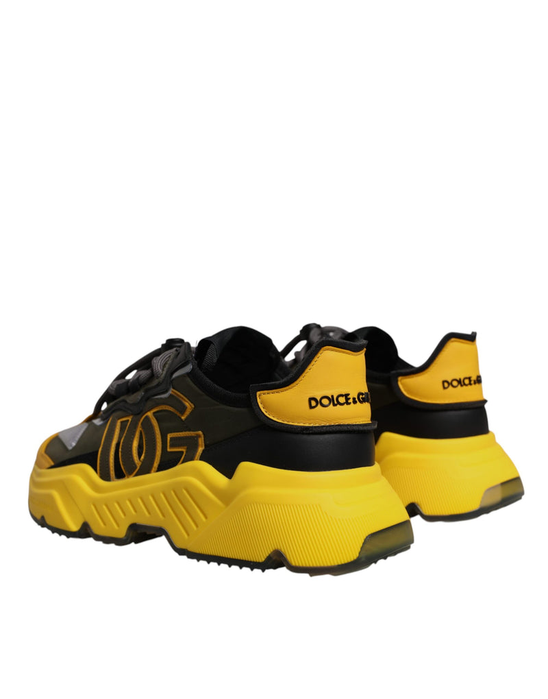 Dolce & Gabbana Black Yellow Daymaster Low Top Sneakers