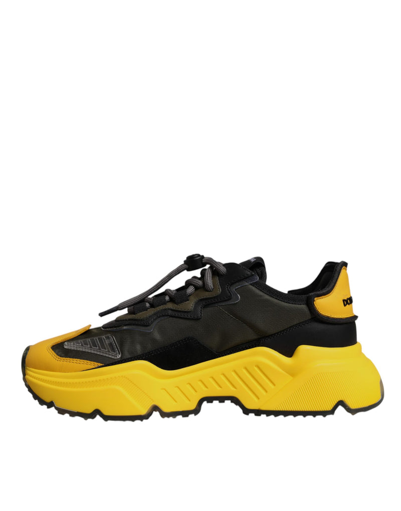 Dolce & Gabbana Black Yellow Daymaster Low Top Sneakers