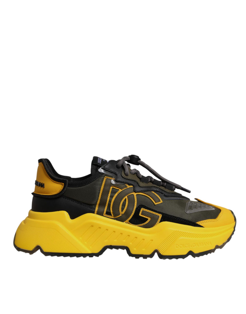 Dolce & Gabbana Black Yellow Daymaster Low Top Sneakers