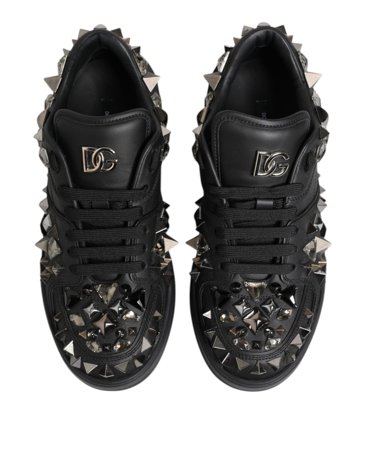 Dolce & Gabbana Black Portofino Studded Men Sneakers