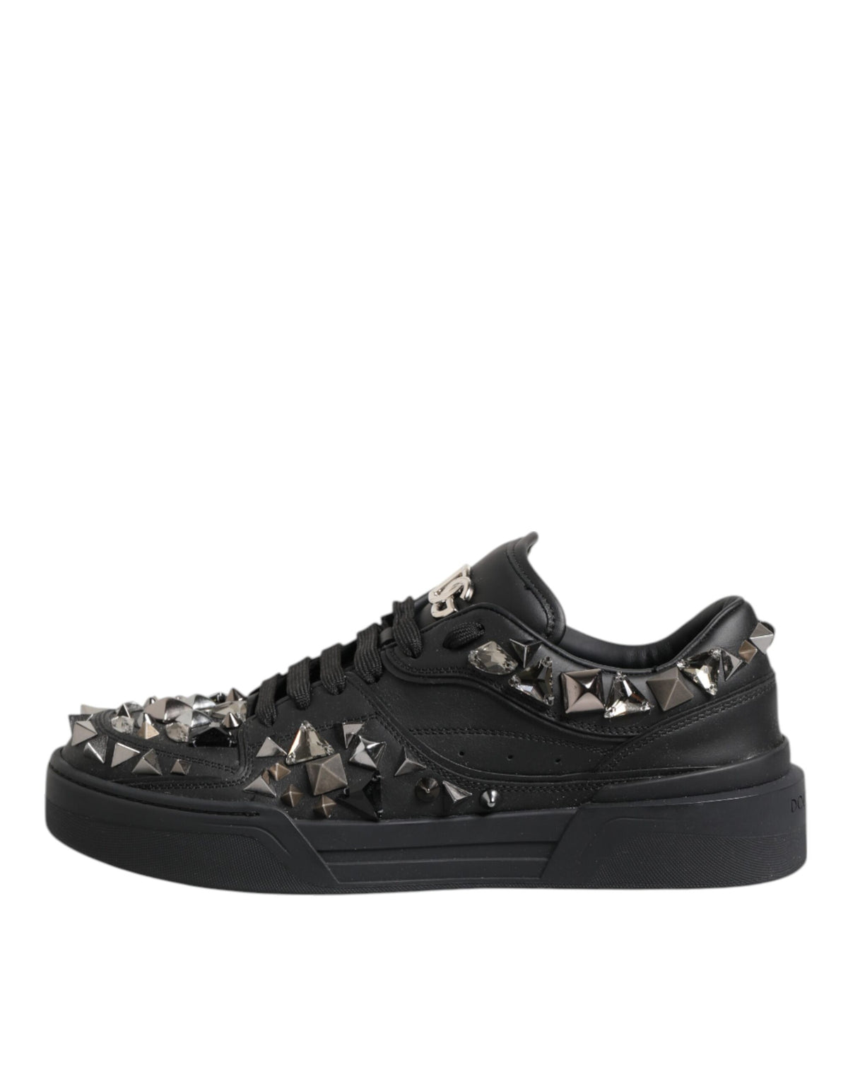 Dolce & Gabbana Black Portofino Studded Men Sneakers