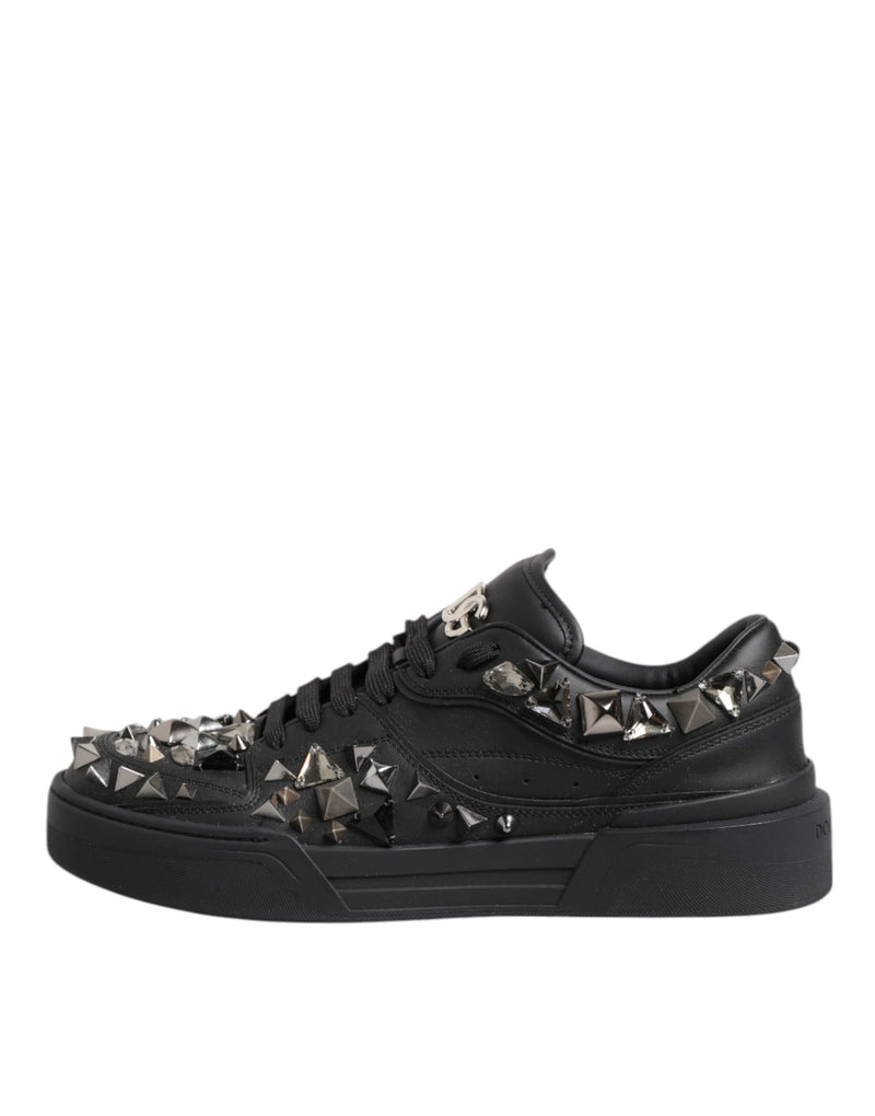 Dolce & Gabbana Black Portofino Studded Men Sneakers