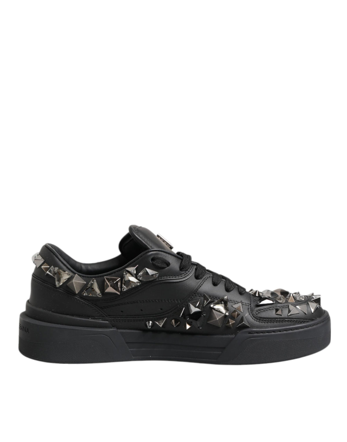 Dolce & Gabbana Black Portofino Studded Men Sneakers