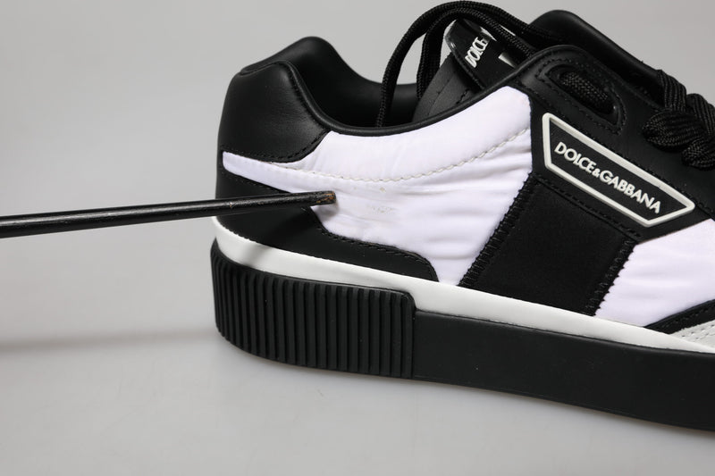 Dolce & Gabbana Black White Leather MIAMI Low Top Sneakers
