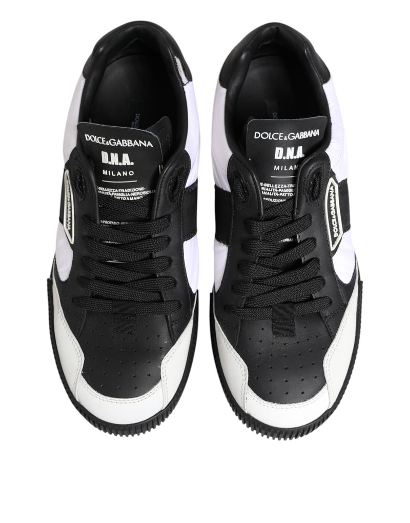 Dolce & Gabbana Black White Leather MIAMI Low Top Sneakers