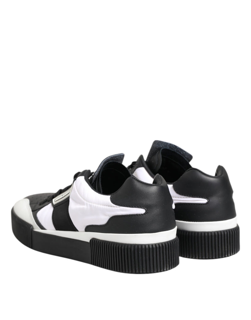 Dolce & Gabbana Black White Leather MIAMI Low Top Sneakers