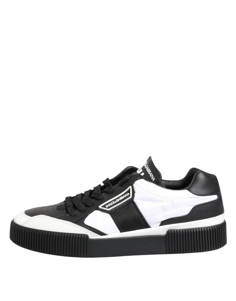 Dolce & Gabbana Black White Leather MIAMI Low Top Sneakers