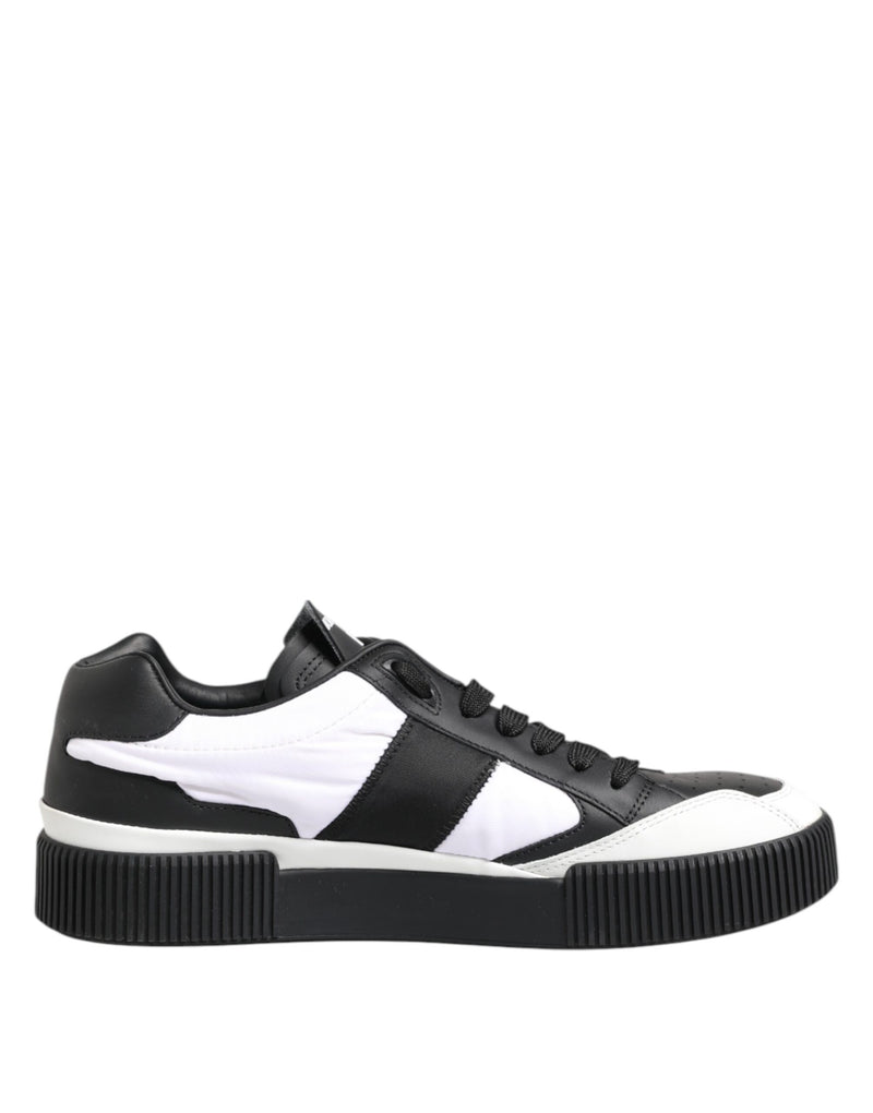 Dolce & Gabbana Black White Leather MIAMI Low Top Sneakers