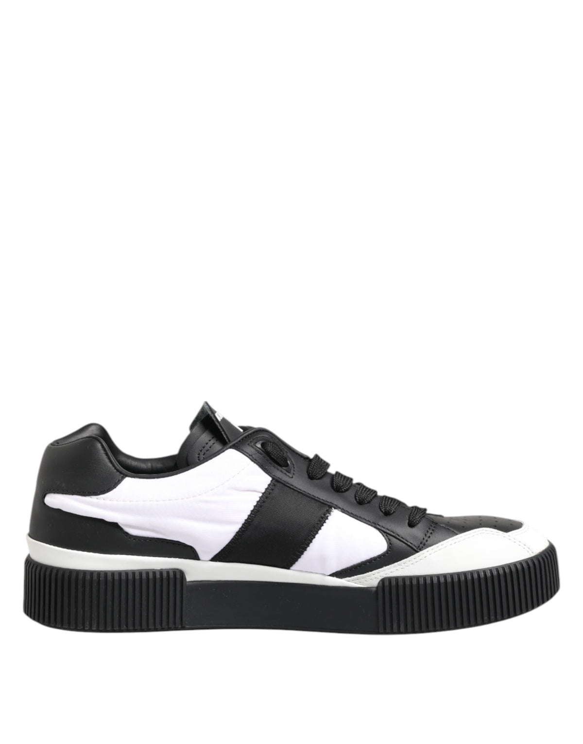 Dolce & Gabbana Black White Leather MIAMI Low Top Sneakers