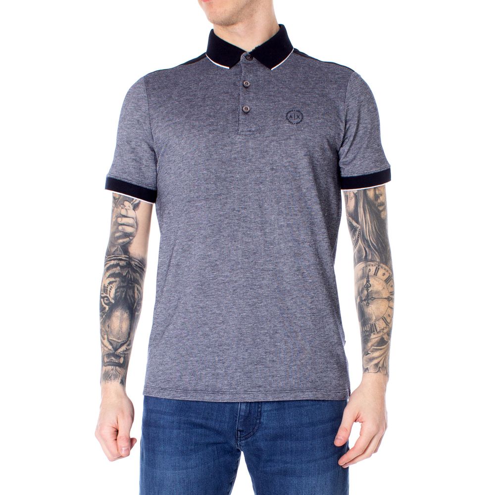Polo en coton bleu Armani Exchange