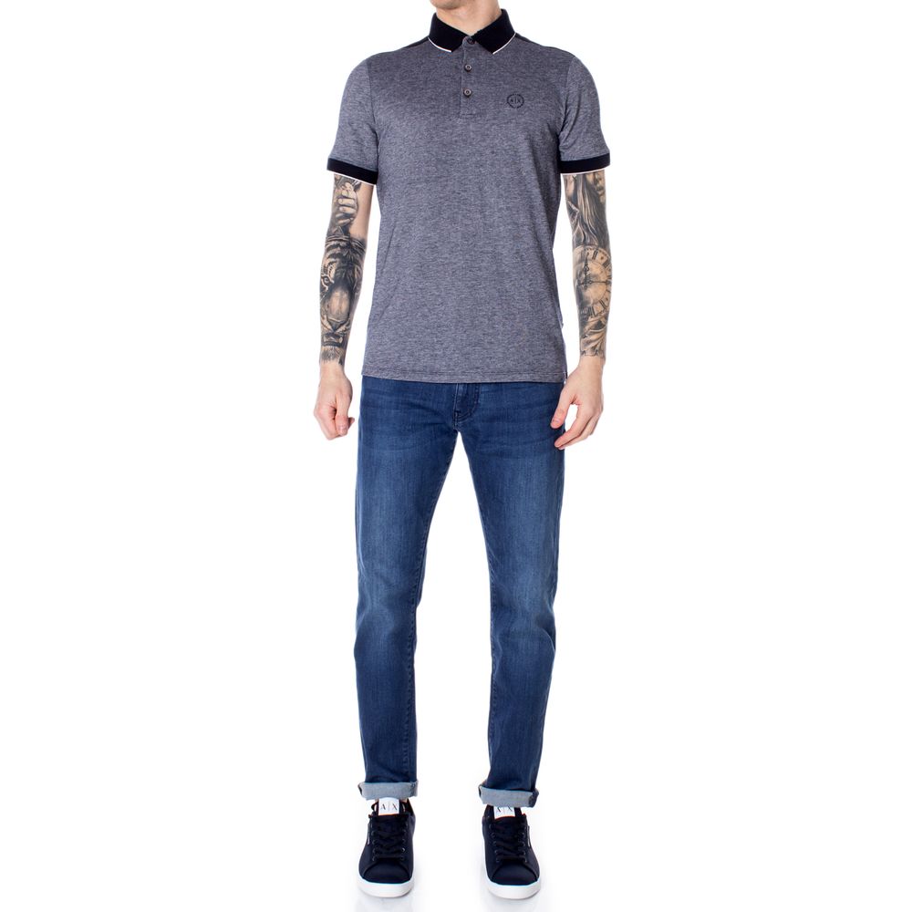 Polo en coton bleu Armani Exchange