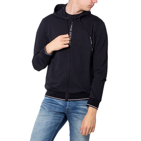 Sweat à capuche noir en coton Armani Exchange