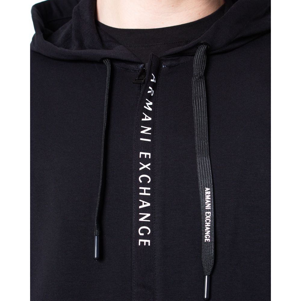 Sweat à capuche noir en coton Armani Exchange
