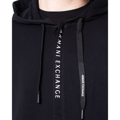 Sweat à capuche noir en coton Armani Exchange