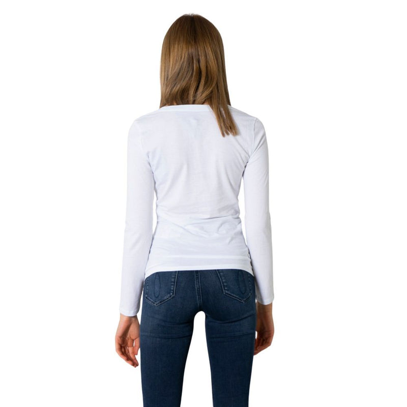 T-shirt à manches longues en coton blanc pour femme - Armani Exchange 8NYTDG YJ16Z