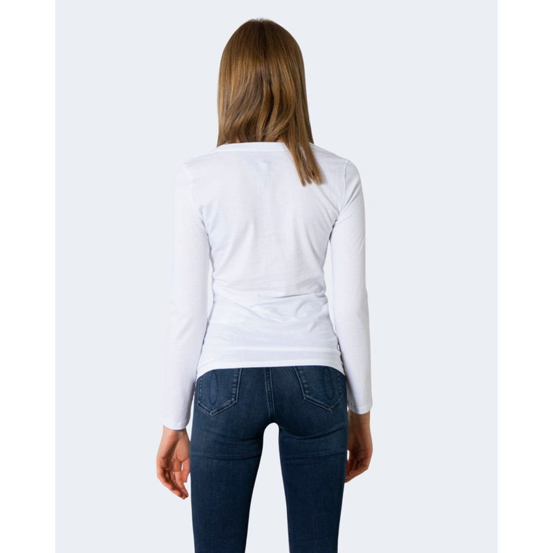 T-shirt à manches longues en coton blanc pour femme - Armani Exchange 8NYTDG YJ16Z