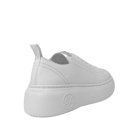 Baskets en cuir blanc Armani Exchange