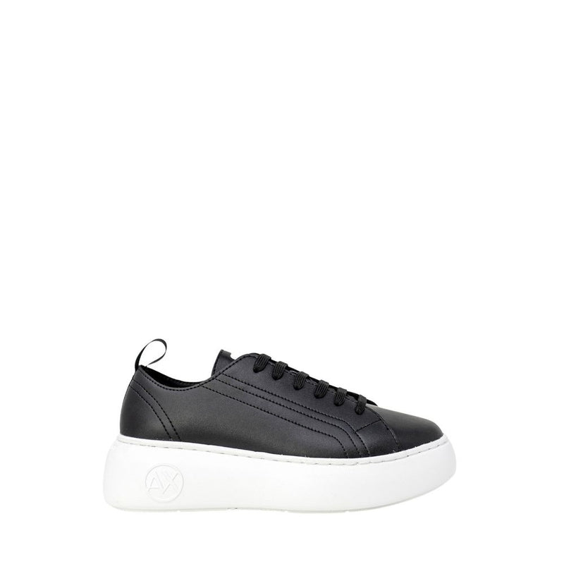 Armani Exchange Black Eco-Leather Sneakers for Women