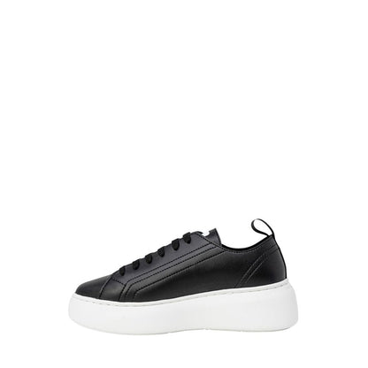 Armani Exchange zwarte sneaker van kunstleer