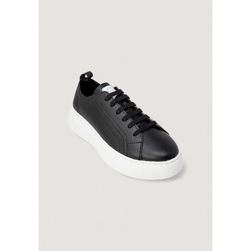 Armani Exchange Black Eco-Leather Sneakers for Women