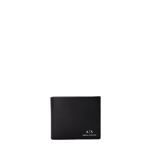 Armani Exchange Zwarte Lederen Portemonnee