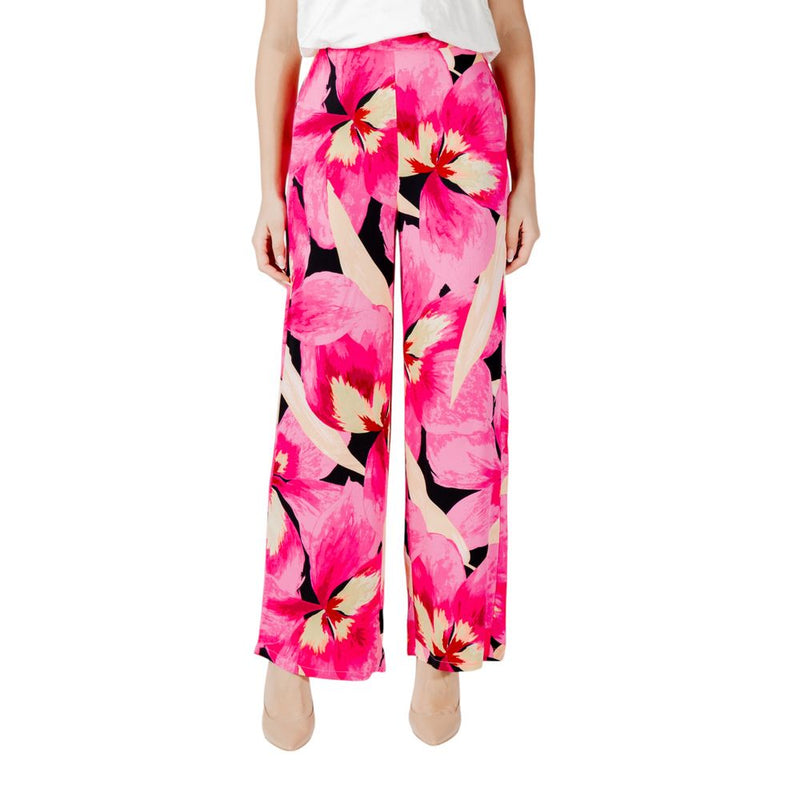 Only Pink Viscose Palazzo Pants for Women - ONLALMA LIFE VIS