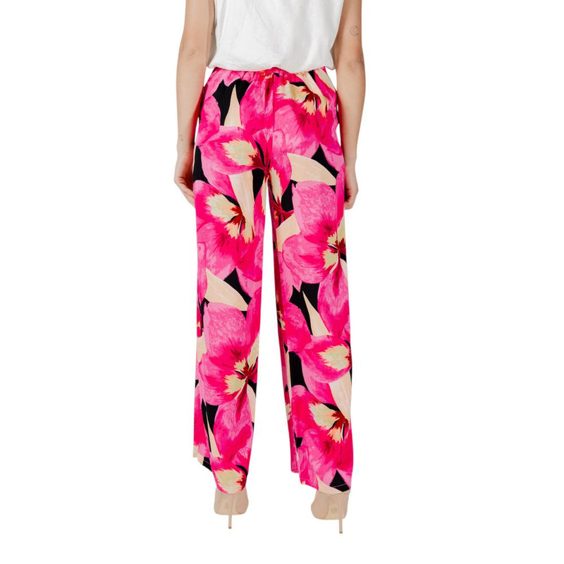 Only Pink Viscose Palazzo Pants for Women - ONLALMA LIFE VIS