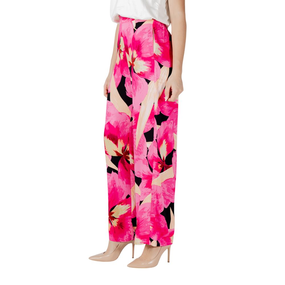 Only Pink Viscose Palazzo Pants for Women - ONLALMA LIFE VIS
