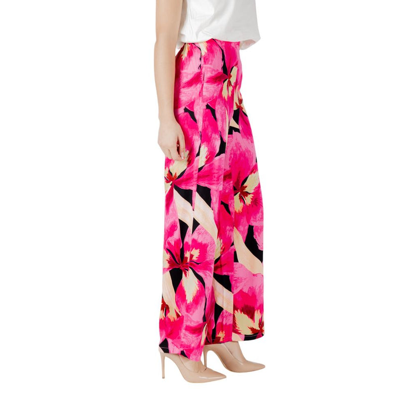 Only Pink Viscose Palazzo Pants for Women - ONLALMA LIFE VIS