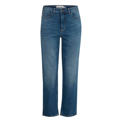 ICHI Blue Cotton Mom Jean