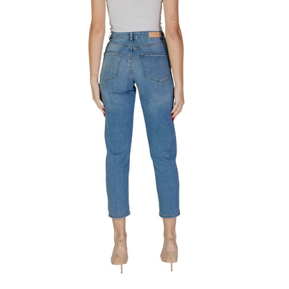 ICHI Light Blue Cotton Mom Jean