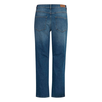 ICHI Blue Cotton Mom Jean