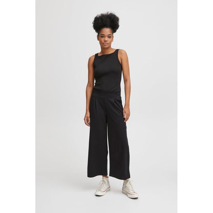 ICHI Black Recycled Polyester Pant