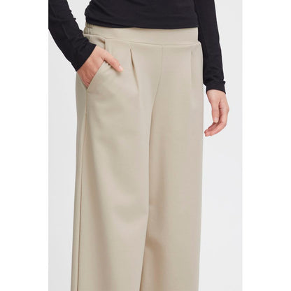 ICHI Beige Recycled Polyurethane Pant