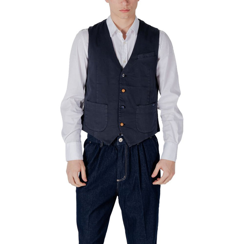 Gianni Lupo GL9710 Gilet en Coton Bleu pour Homme