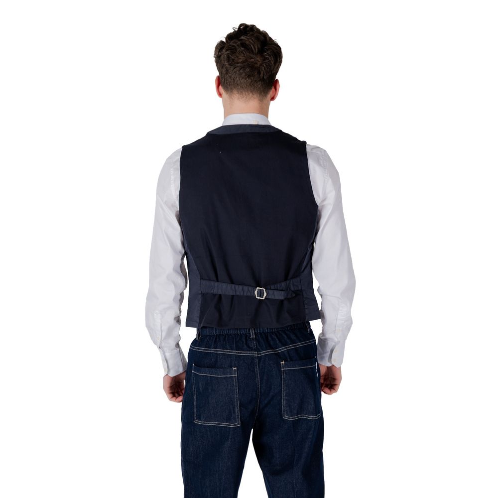 Gianni Lupo GL9710 Gilet en Coton Bleu pour Homme
